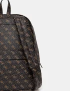 GUESS Раница POWER PLAY дамска в кафяво голям размер с десен HWQG71 24350
