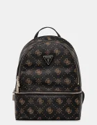 GUESS Раница SILIA дамска в кафяво малък размер с десен TWGP98 90032