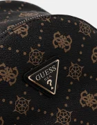 GUESS Раница SILIA дамска в кафяво малък размер с десен TWGP98 90032