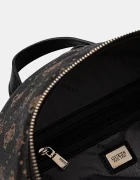 GUESS Раница SILIA дамска в кафяво малък размер с десен TWGP98 90032