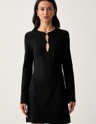GUESS разкроена рокля CLAUDIE черна с изчистена шарка W6YK16 K4369