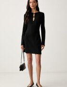 GUESS разкроена рокля CLAUDIE черна с изчистена шарка W6YK16 K4369