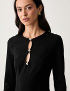 GUESS разкроена рокля CLAUDIE черна с изчистена шарка W6YK16 K4369
