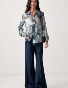 GUESS риза дамска CLOUIS синя с флорален мотив W6YH68 W3212