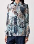 GUESS риза дамска CLOUIS синя с флорален мотив W6YH68 W3212