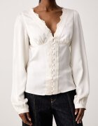GUESS риза дамска MICHELA бежова с дантелени вложки W6BH42 W4233