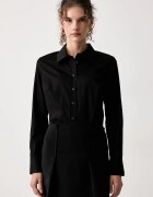 GUESS риза дамска от памук с еластан NEW CATE черна W6YH10 W2752