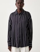 GUESS риза дамска с вискоза DOMINIQUE тъмносиня на райе W6YH21 W2944