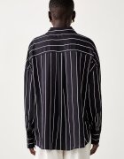 GUESS риза дамска с вискоза DOMINIQUE тъмносиня на райе W6YH21 W2944