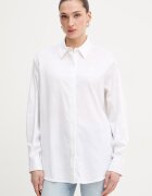 GUESS Риза DANILA дамска в бяло със свободна кройка с класическа яка W6RH57 WAF10