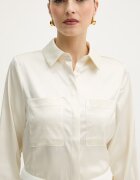 GUESS Риза MARGUERITE дамска в бежово със стандартна кройка с класическа яка W5RH40 WFQC2