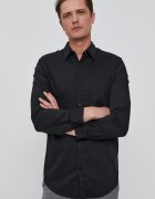 GUESS Риза SUNSET мъжка в черно с кройка по тялото класическа яка M1YH20 W7ZK1