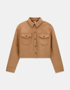 GUESS риза за деца от памук с еластан кафява J6BH04 W3952