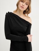 GUESS Рокля DESIREE в черно къса с кройка по тялото W6RK51 KC842