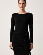 GUESS рокля драпирана LUCY черна с изчистена шарка W6BK19 K6104
