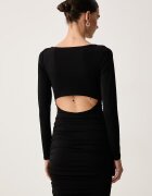 GUESS рокля драпирана LUCY черна с изчистена шарка W6BK19 K6104