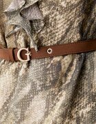 GUESS рокля Emy бежова с животински принт W6YK35 W2959
