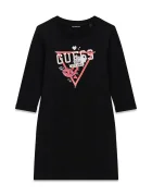 GUESS рокля от памук черна с щампа J3YK13 KA6W4