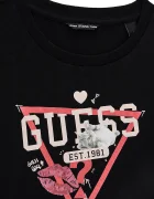 GUESS рокля от памук черна с щампа J3YK13 KA6W4