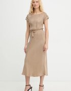 GUESS рокля от вискоза DALIA бежова с изчистена шарка W6GK50 W1950