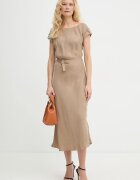 GUESS рокля от вискоза DALIA бежова с изчистена шарка W6GK50 W1950
