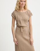 GUESS рокля от вискоза DALIA бежова с изчистена шарка W6GK50 W1950
