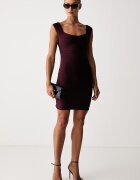 GUESS рокля по тялото с вискоза CARA бордо W6BK74 Z1592