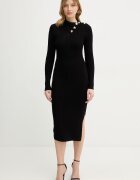 GUESS Рокля PRISCILLA в черно среднодълга с кройка по тялото W6RK01 Z2YJ2