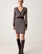 GUESS рокля с добавена вълна AUBREY бордо с монограм W6BK23 Z1422