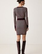 GUESS рокля с добавена вълна AUBREY бордо с монограм W6BK23 Z1422