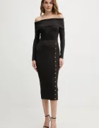 GUESS Рокля в кафяво среднодълга с кройка по тялото W5BK89 Z2YJ2