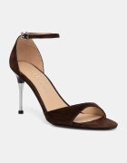 GUESS сандали с висок ток от велур SEENA кафяви FLTSEE SUE03