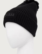 GUESS шапка с помпон дамска AMORETTE черна AW5650 WOL01