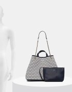 GUESS шопинг чанта дамска от имитация на кожа GIULLY бежова HWAG96 73290