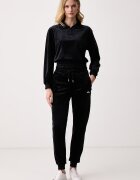 GUESS спортен панталон дамски от кадифе AMALIA черен с висока талия V6BB11 K6304