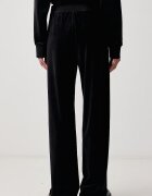 GUESS спортен панталон дамски от кадифе LOREN черен с висока талия O6BB07 K5063