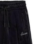 GUESS спортен панталон за деца от кадифе черен със стандартна талия J6BB15 K7266