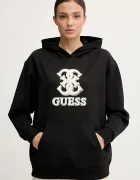 GUESS Суичър CARMEN в черно с качулка с апликация V5YQ01 KCX22