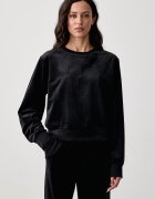 GUESS суичър дамски от кадифе LOREN черен O6BQ02 K5062