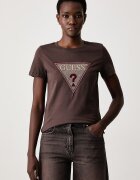 GUESS тениска дамска от памук кафява W6BI20 K6039