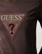 GUESS тениска дамска от памук кафява W6BI20 K6039