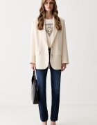 GUESS тениска дамска от памук с еластан бежова W6YI31 K4350