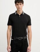 GUESS тениска с яка мъжка памучна с еластан NOLAN черна M6GP66 K3070