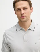 GUESS Тениска с яка NOLAN в сиво с изчистен дизайн M6RP66 J1314