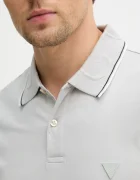 GUESS Тениска с яка NOLAN в сиво с изчистен дизайн M6RP66 J1314