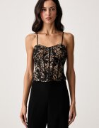 GUESS топ дамски от дантела MONICA черен W6BH58 W4442
