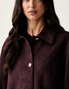 GUESS яке тип риза дамско от имитация на велур GRACE виолетово W6YL14 W2887