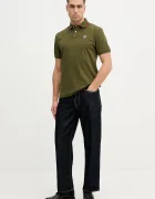 Hackett London Памучна тениска с яка в зелено с изчистен дизайн HM5600082