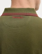 Hackett London Памучна тениска с яка в зелено с изчистен дизайн HM5600082