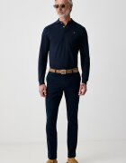 Hackett London панталон чино мъжки от памук с еластан тъмносин HM2100068R